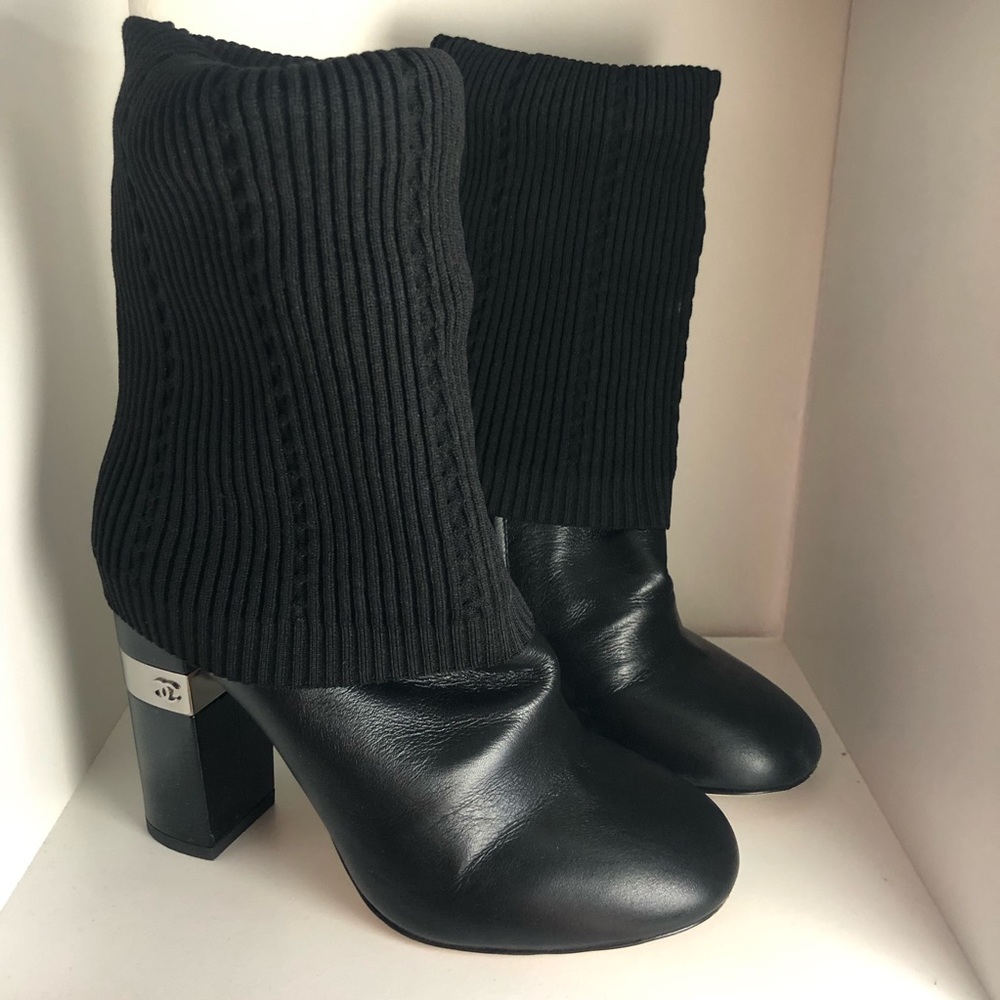 Chanel black sock boots, size 35, worn once